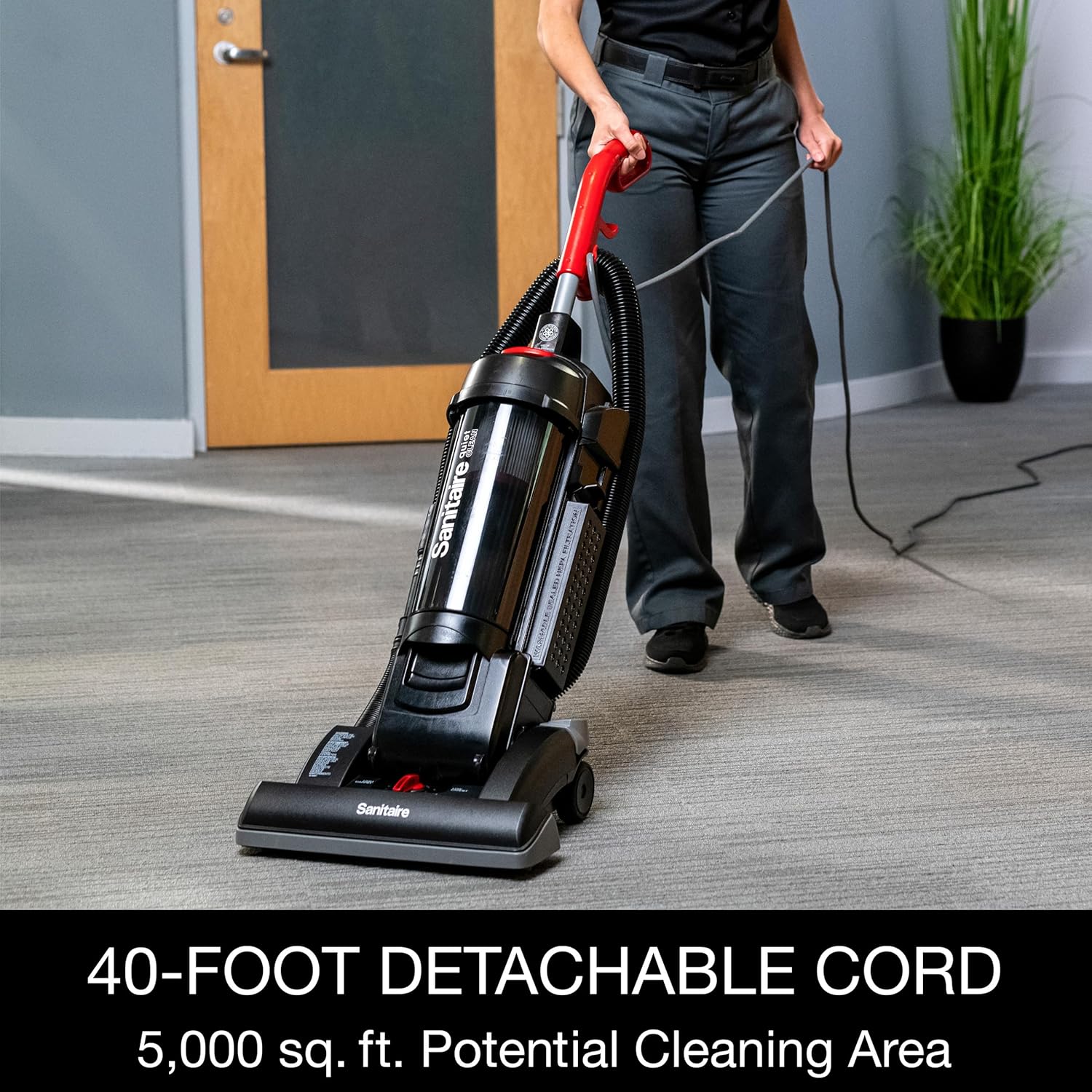 Sanitaire Force Upright Commercial Vacuum SC5845D,Black