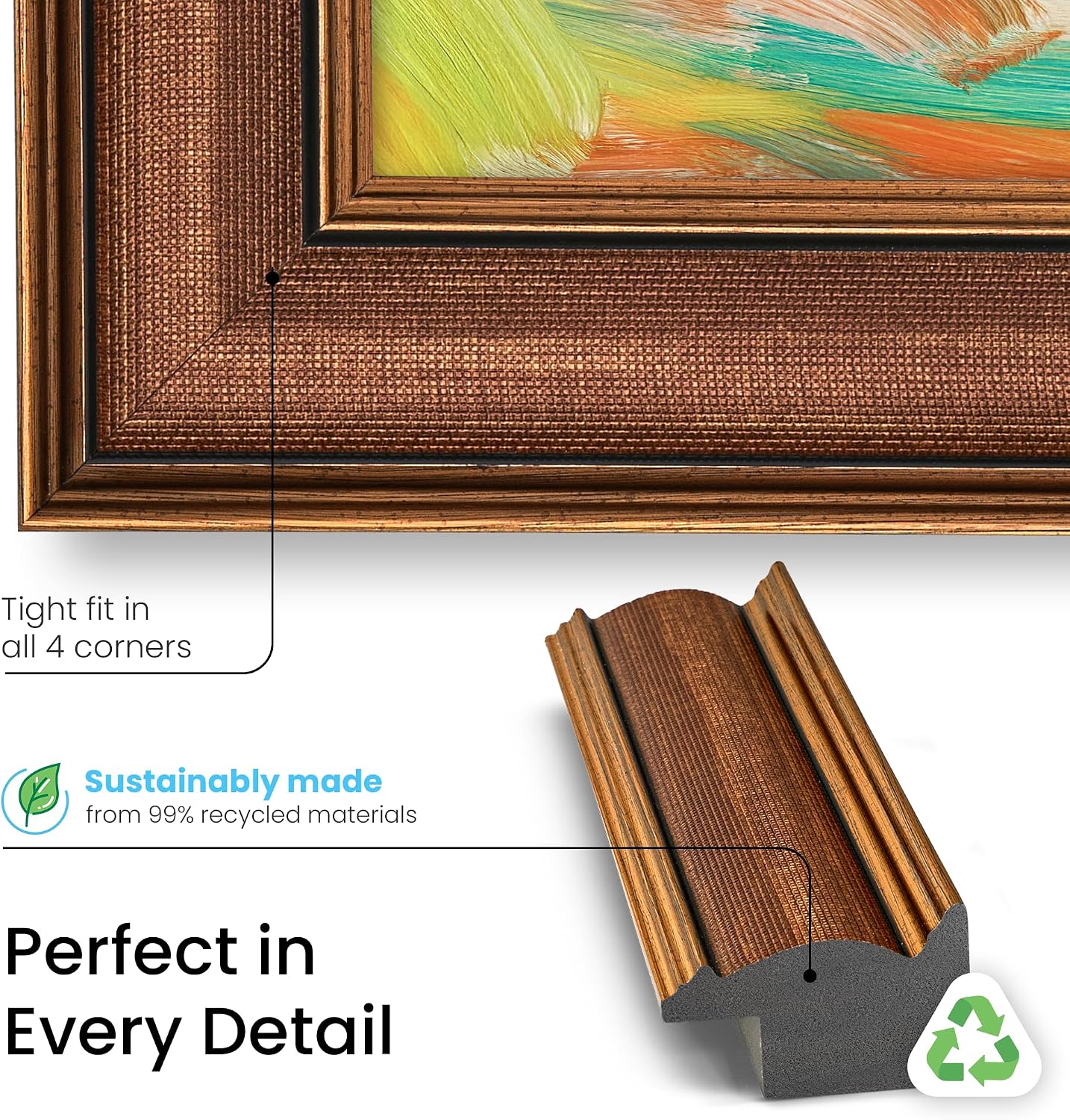 Industrial Copper 65' Slim Deco TV Frame - Compatible ONLY with Samsung The Frame TV and Pro TVs (Fits 2021-2026, LS03A, LS03B,LS03C,LS03D,LS03FA,LS03FW)