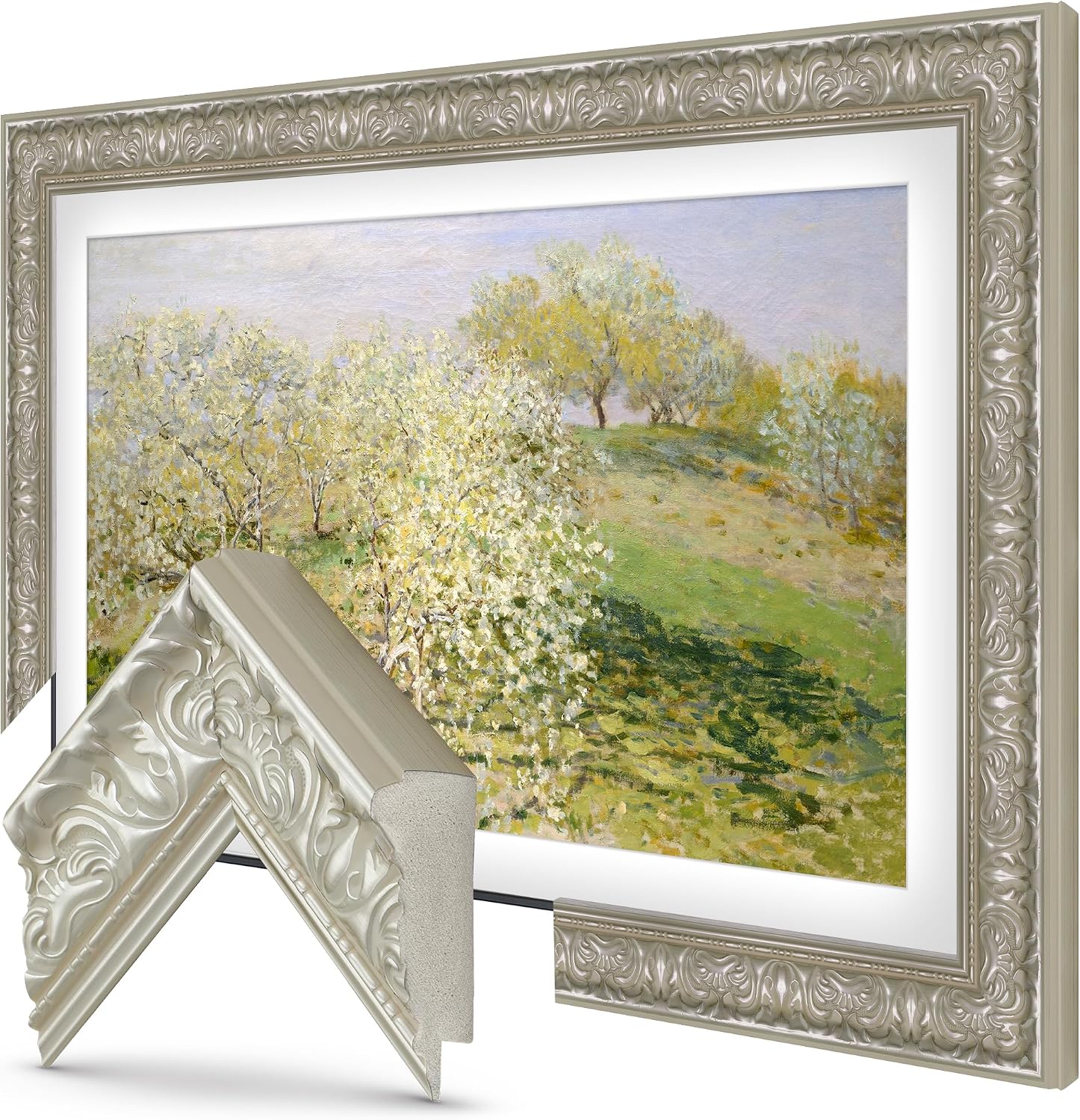 Tuscan Pearl 50' Premiere Deco TV Frame - Compatible ONLY with Samsung The Frame TVs (Fits 2021-2026, LS03A, LS03B, LS03C, LS03D, LS03FA)
