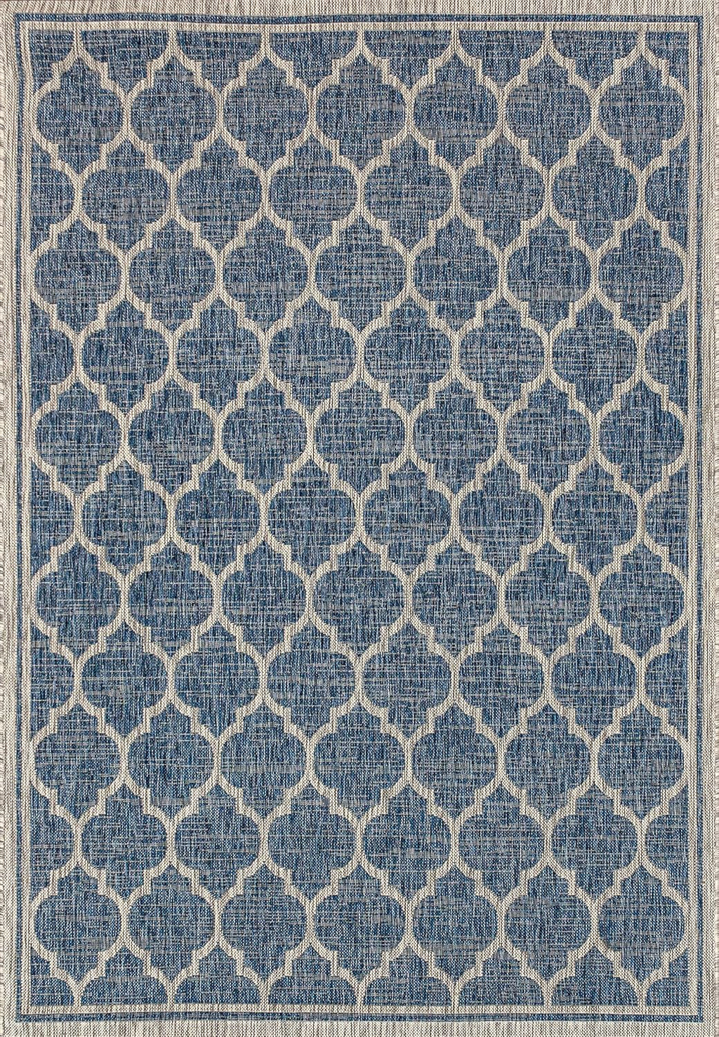 JONATHAN Y Moroccan Trellis Indoor Outdoor Area Rug 8X10 Navy/Gray, Trebol Textured Weave for Backyard, Patio, Porch, Easy-Cleaning, High Traffic, Pet-Friendly, Non-Shedding (SMB109D-8)