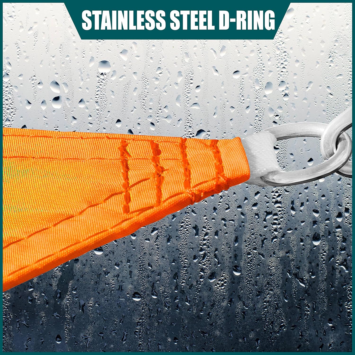 Royal Shade 12' x 16' Orange Rectangle Waterproof Sun Shade Sail Order to Make Canopy Awning, UPF50+ 95% UV Blockage Water Resistant, Outdoor Backyard Patio Garden Carport (We Customize)