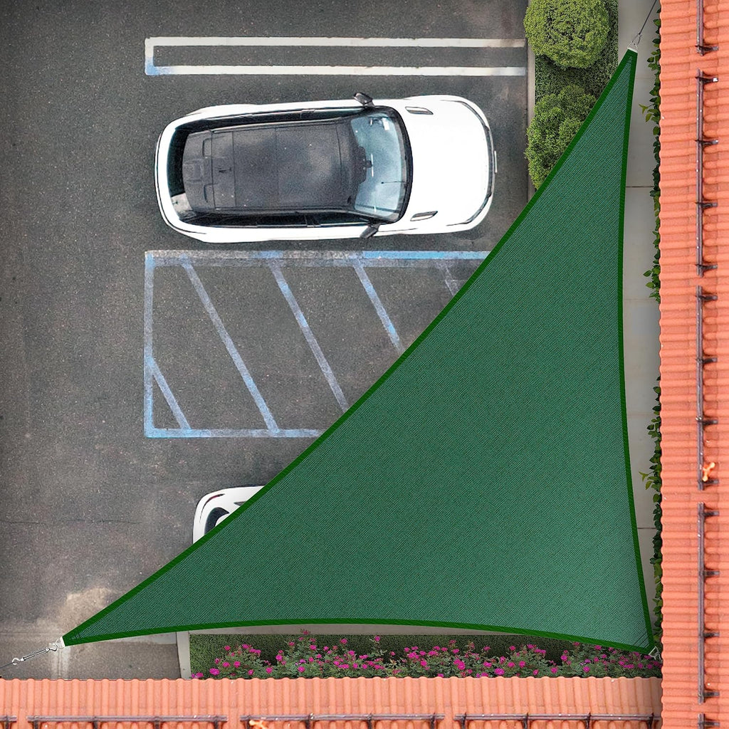 Royal Shade 12' x 19' x 22.5' Green Right Triangle Sun Shade Sail Order to Make RTAPT16, UPF50+ 95% UV Blockage, 200GSM Commercial Standard Heavy Duty, 3 Years Warranty (We Make Custom Size)