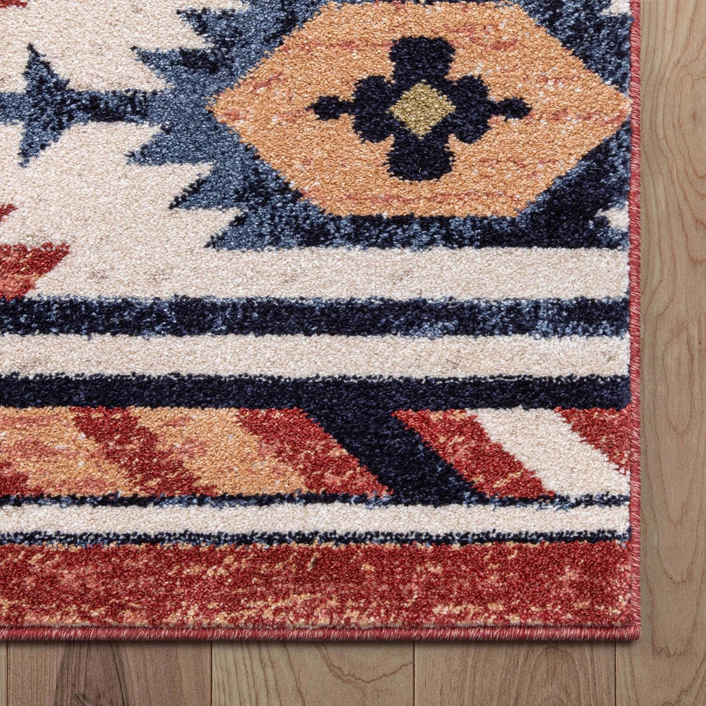 Well Woven Tulsa Lea Crimson Southwestern 6'7' X 9'3' Area Rug