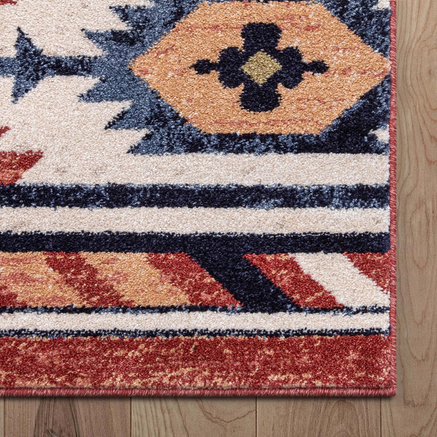 Well Woven Tulsa Lea Crimson Southwestern 6'7' X 9'3' Area Rug