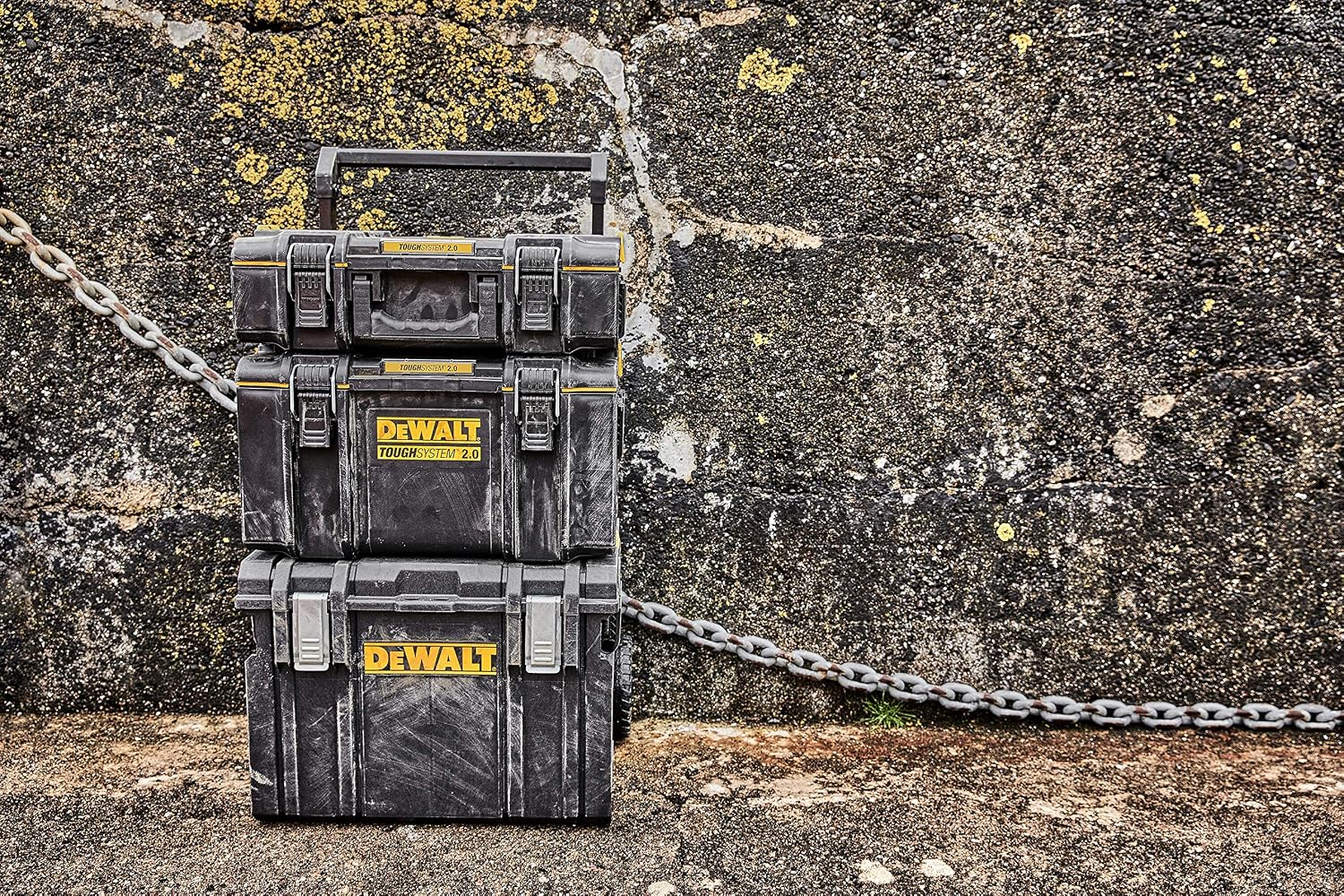 Durable DS300 toolbox with IP65 seal, 50kg load, auto-latching, removable tray, and tracker-ready design—ideal for secure, stackable jobsite tool storage.