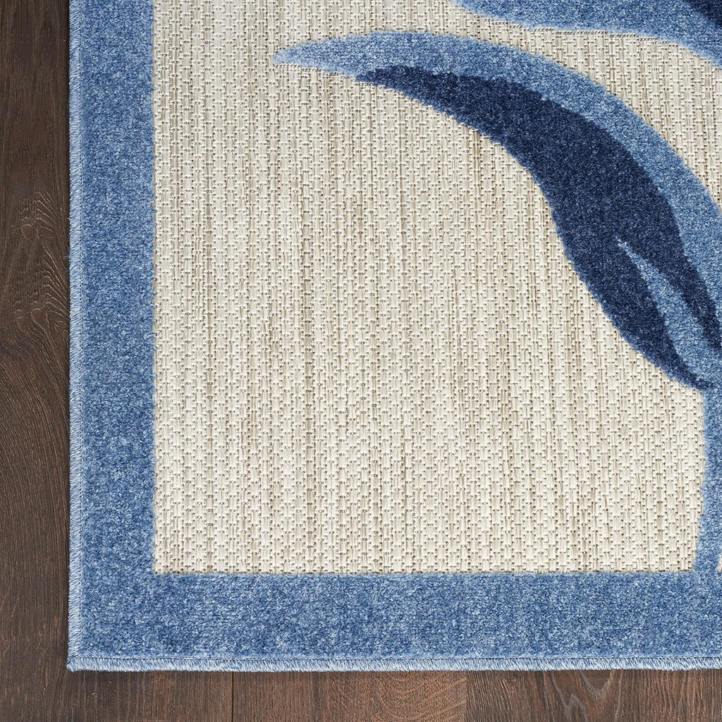 Nourison Home Aloha Blue Grey 2'3' x 12' Area Rug - Easy Clean, Non Shedding, Bed Room, Living Room, Dining Room, Kitchen (12' Runner)