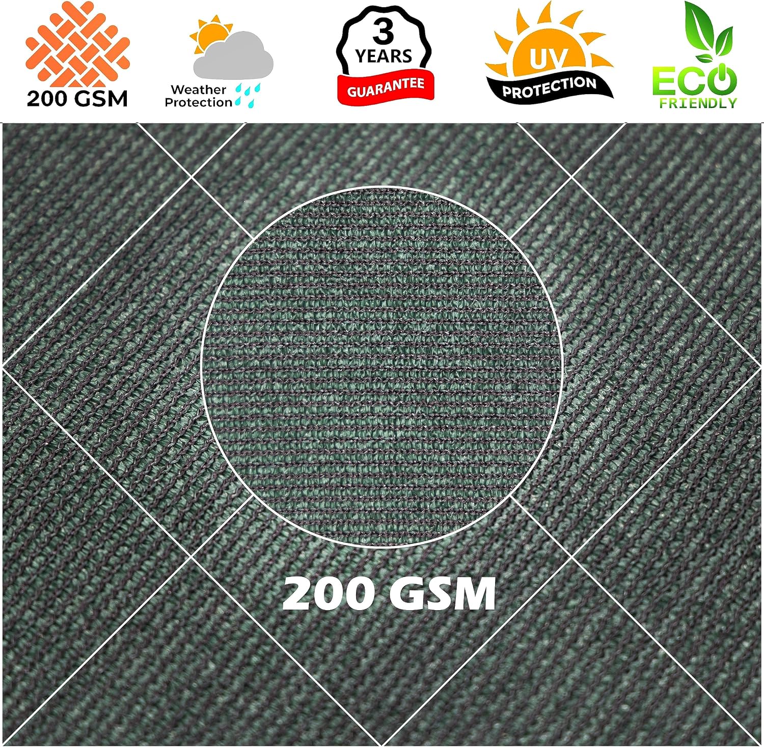Royal Shade 12' x 19' x 22.5' Green Right Triangle Sun Shade Sail Order to Make RTAPT16, UPF50+ 95% UV Blockage, 200GSM Commercial Standard Heavy Duty, 3 Years Warranty (We Make Custom Size)