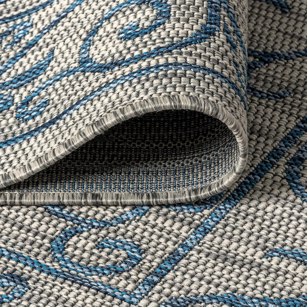 JONATHAN Y Vintage Filigree Indoor Outdoor Area Rug 8X10 Gray/Navy, Charleston Textured Weave for Backyard, Patio, Porch, Easy-Cleaning, High Traffic, Pet-Friendly, Non-Shedding (SMB106C-8)