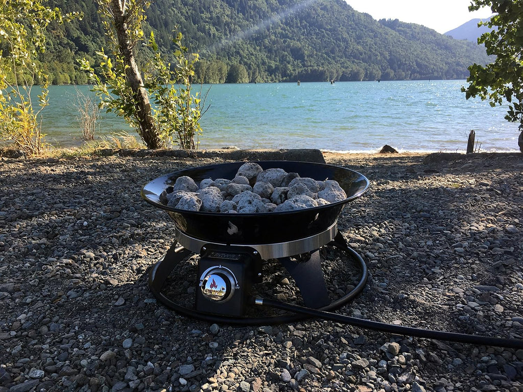 Outland Living Portable Propane Fire Pit, 21-inch, 58,000 BTU with Fire Pit Cover & Carry Kit, Smokeless Gas Firebowl | Perfect for Camping, Patio, Backyard, Tailgating, Deck, RV| Black 863 Cypress