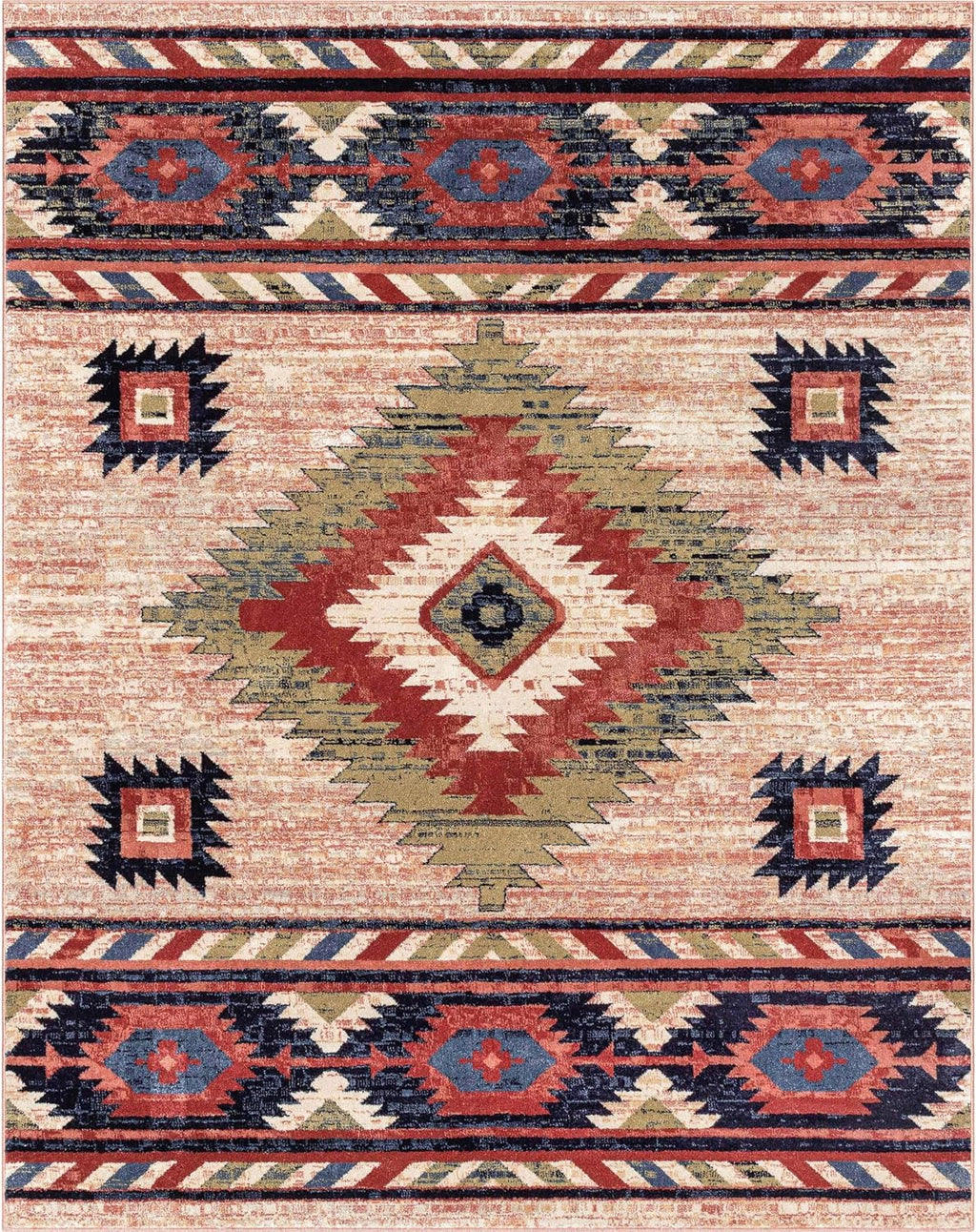 Well Woven Tulsa Lea Cream Traditional Southwestern Tribal 5x7 (5'3' x 7'3') Area Rug