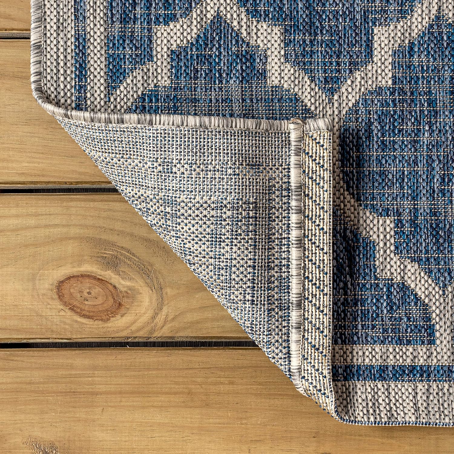 JONATHAN Y Moroccan Trellis Indoor Outdoor Area Rug 8X10 Navy/Gray, Trebol Textured Weave for Backyard, Patio, Porch, Easy-Cleaning, High Traffic, Pet-Friendly, Non-Shedding (SMB109D-8)