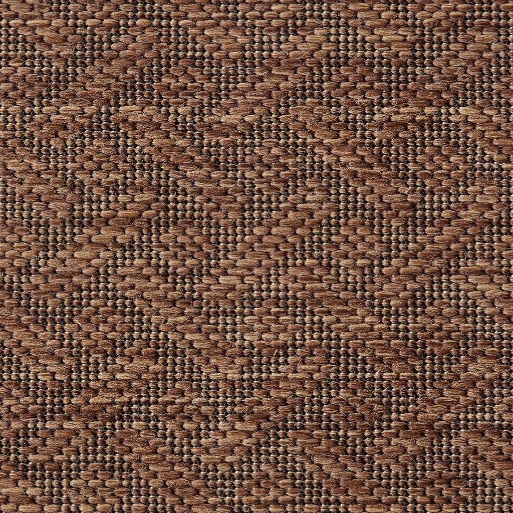Gertmenian Indoor/Outdoor Flatweave Area Rug - 9x13 Extra Large, Stain & UV Resistant, Ideal For Deck, Patio, Poolside, Mudroom - Simple Border, Black/Nut Brown, 21993