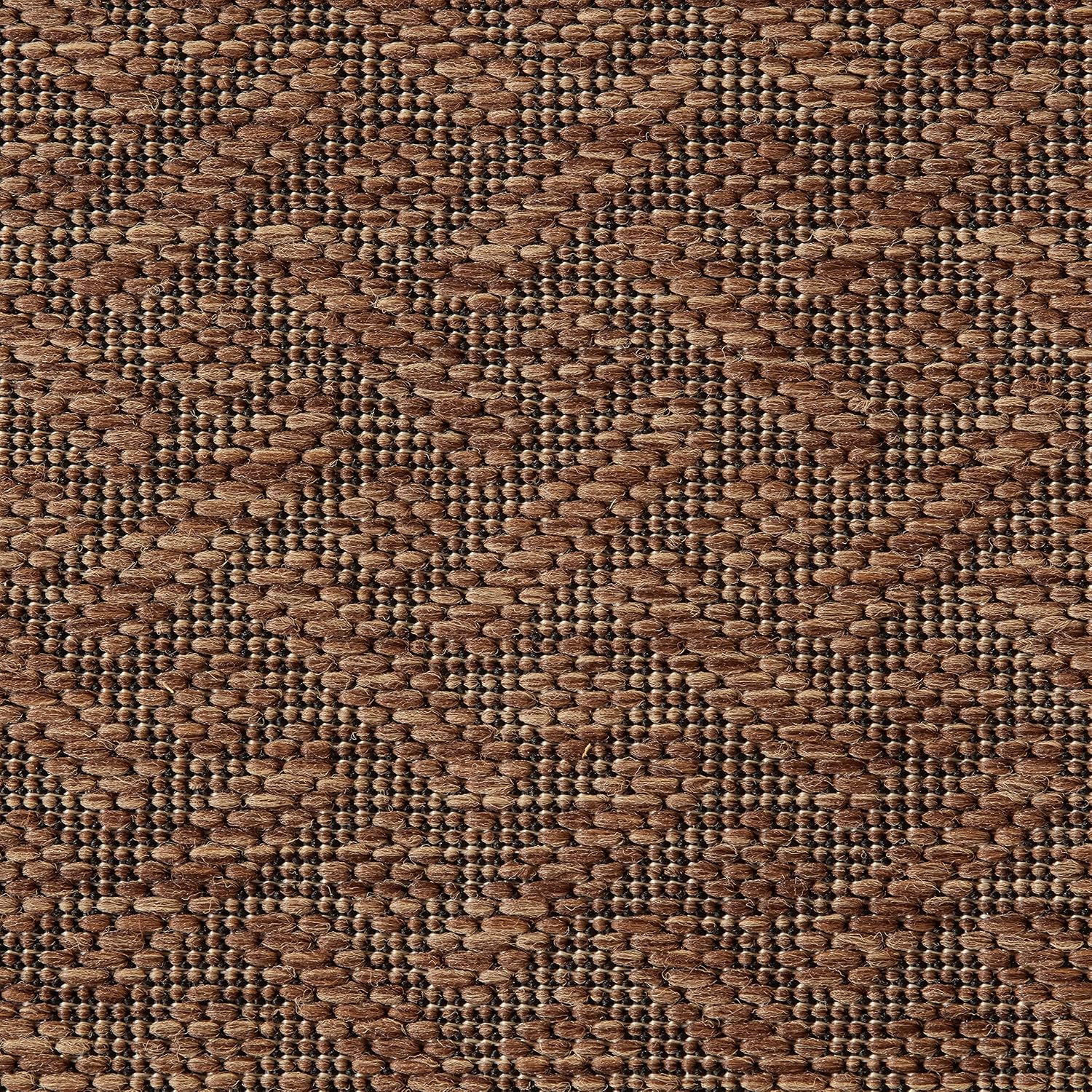 Gertmenian Indoor/Outdoor Flatweave Area Rug - 9x13 Extra Large, Stain & UV Resistant, Ideal For Deck, Patio, Poolside, Mudroom - Simple Border, Black/Nut Brown, 21993