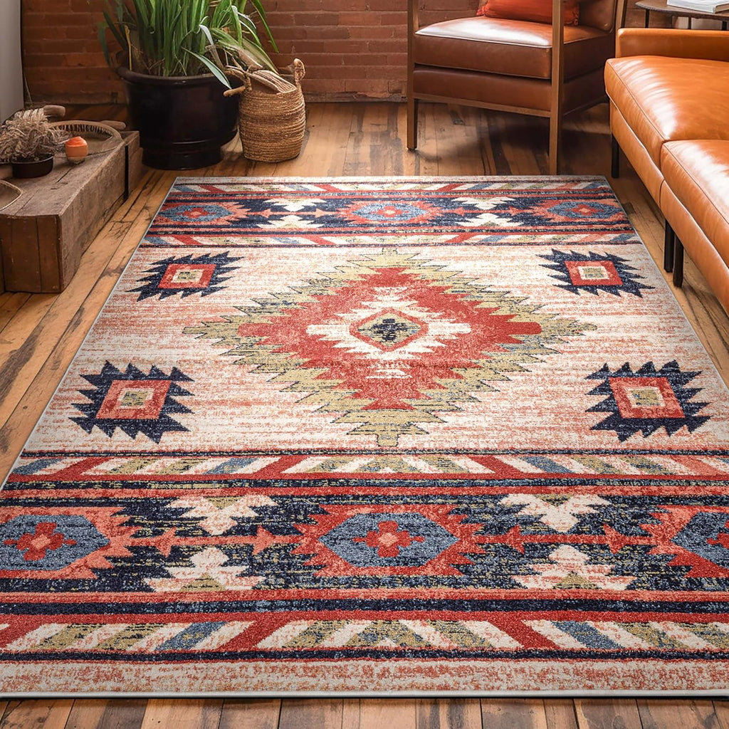 Well Woven Tulsa Lea Cream Traditional Southwestern Tribal 5x7 (5'3' x 7'3') Area Rug